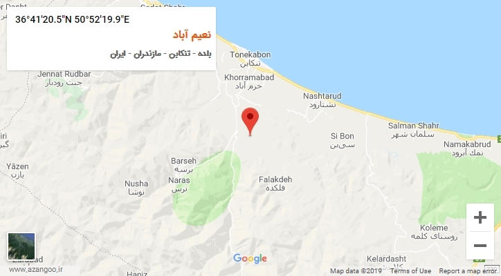 روستای نعیم آباد بر روی نقشه