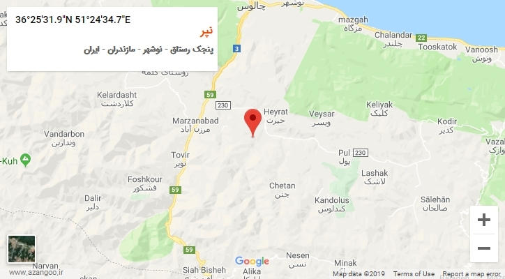 روستای نپر بر روی نقشه