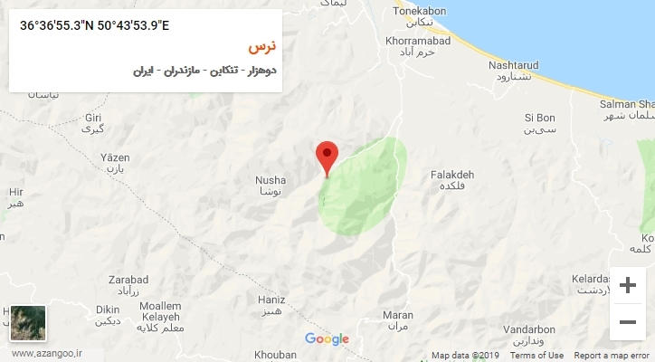 روستای نرس بر روی نقشه