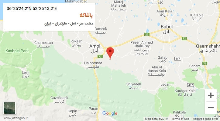 روستای پاشاکلا بر روی نقشه
