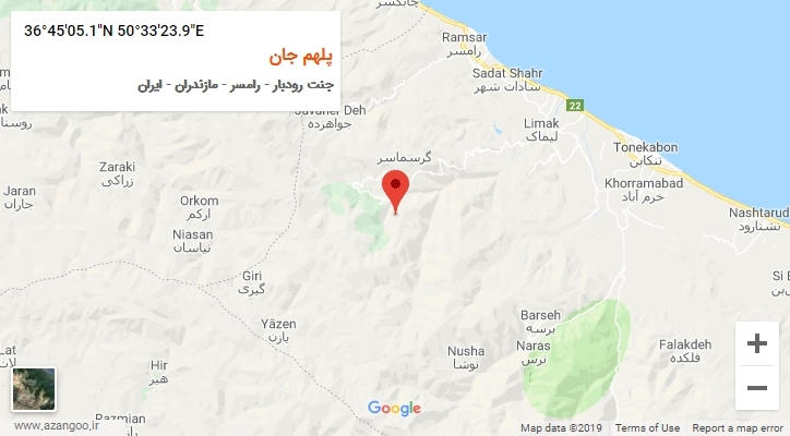 روستای پلهم جان بر روی نقشه