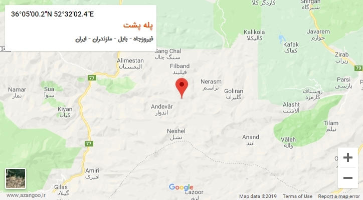 روستای پله پشت بر روی نقشه