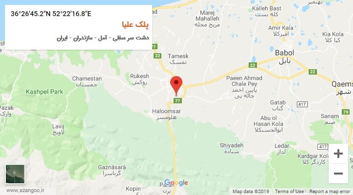 روستای پلک علیا بر روی نقشه