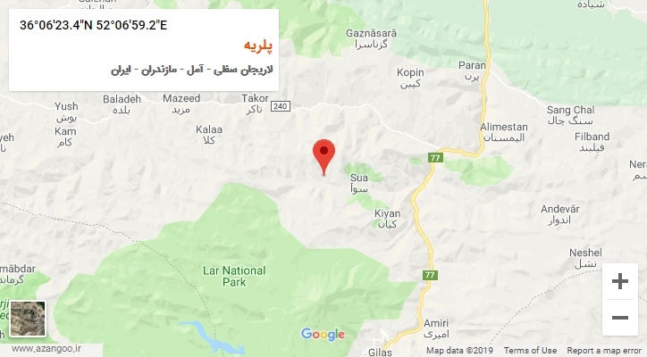 روستای پلریه بر روی نقشه