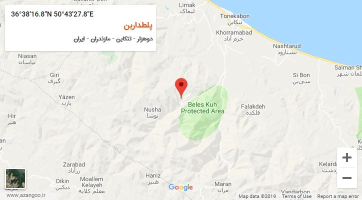 روستای پلطداربن بر روی نقشه