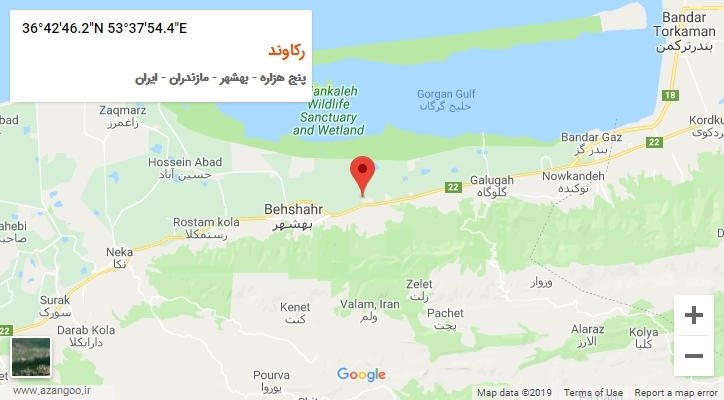 روستای رکاوند بر روی نقشه