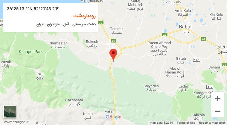 روستای رودباردشت بر روی نقشه