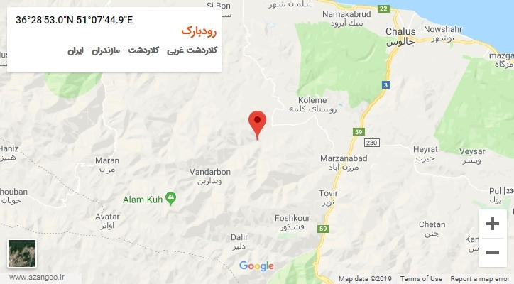 روستای رودبارک بر روی نقشه