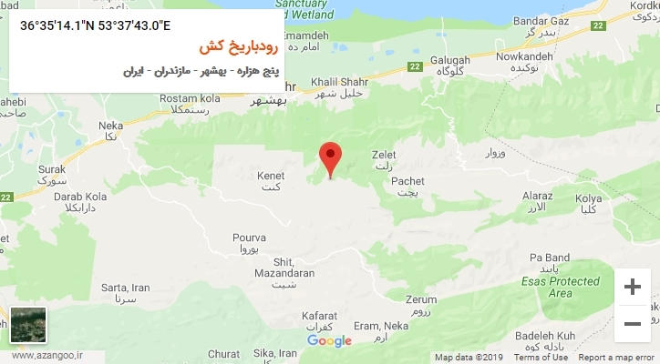روستای رودباریخ کش بر روی نقشه