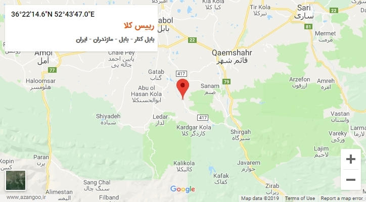 روستای رییس کلا بر روی نقشه