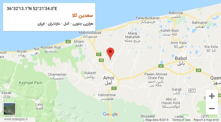 روستای سعدین کلا بر روی نقشه