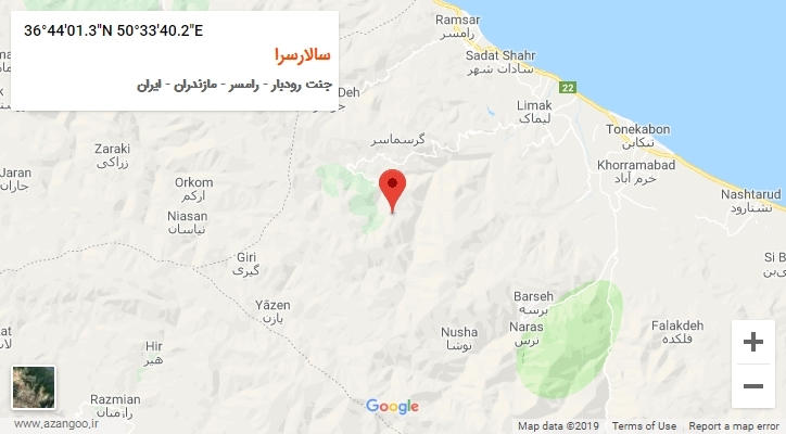 روستای سالارسرا بر روی نقشه