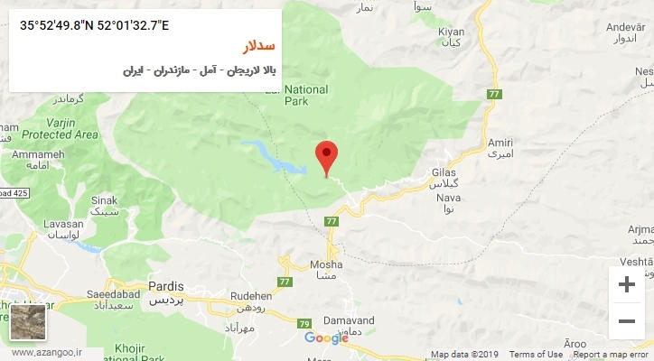 روستای سدلار بر روی نقشه
