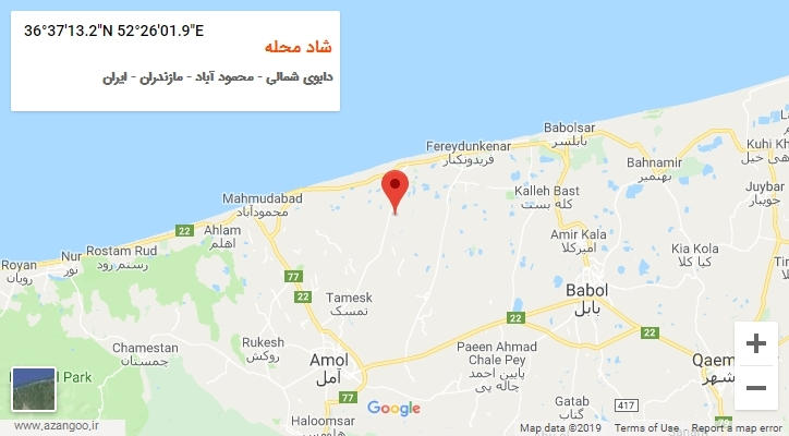 روستای شاد محله بر روی نقشه