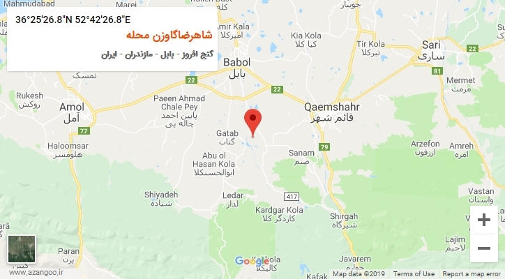 روستای شاهرضاگاوزن محله بر روی نقشه