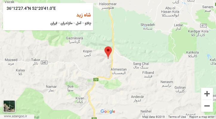 روستای شاه زید بر روی نقشه