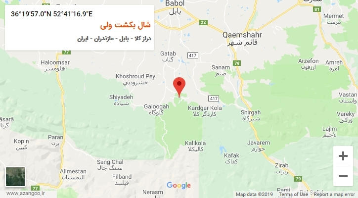 روستای شال بکشت ولی بر روی نقشه