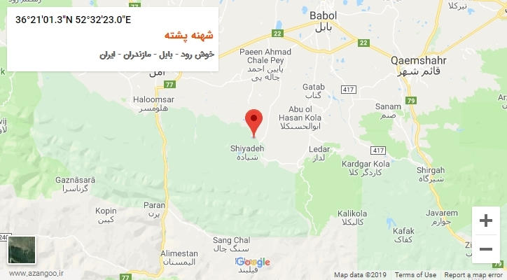 روستای شهنه پشته بر روی نقشه