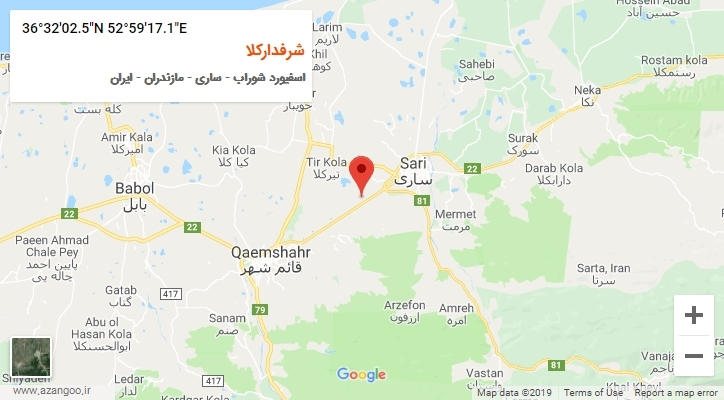 روستای شرفدارکلا بر روی نقشه