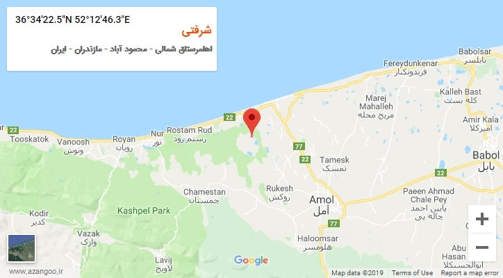 روستای شرفتی بر روی نقشه