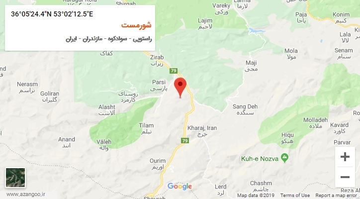 روستای شورمست بر روی نقشه