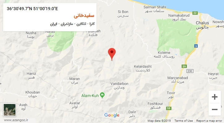 روستای سفیدخانی بر روی نقشه