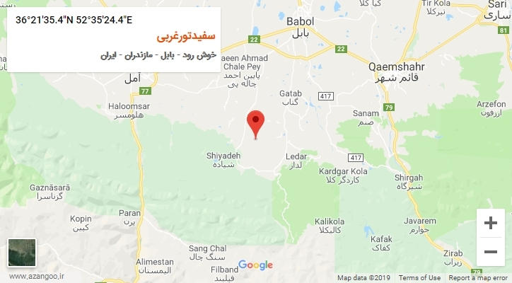 روستای سفیدتورغربی بر روی نقشه