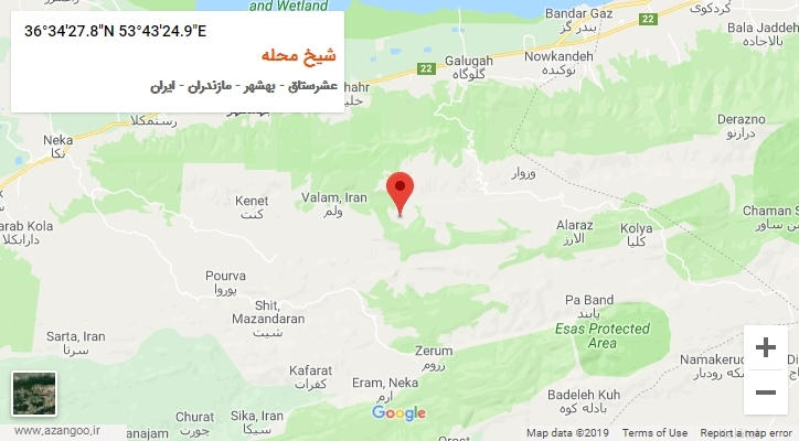 روستای شیخ محله بر روی نقشه