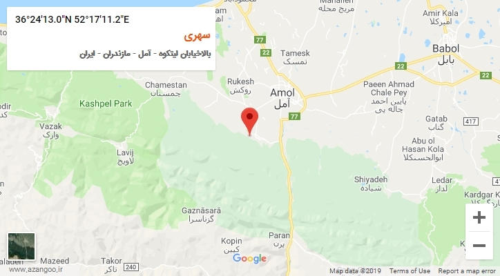 روستای سهری بر روی نقشه