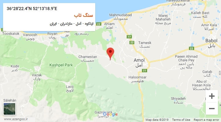 روستای سنگ تاب بر روی نقشه