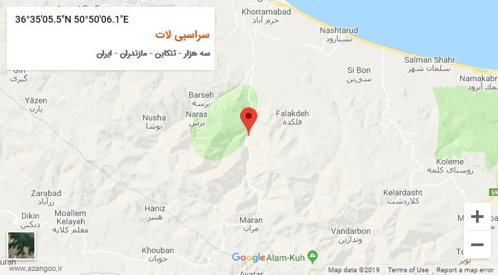روستای سراسبی لات بر روی نقشه