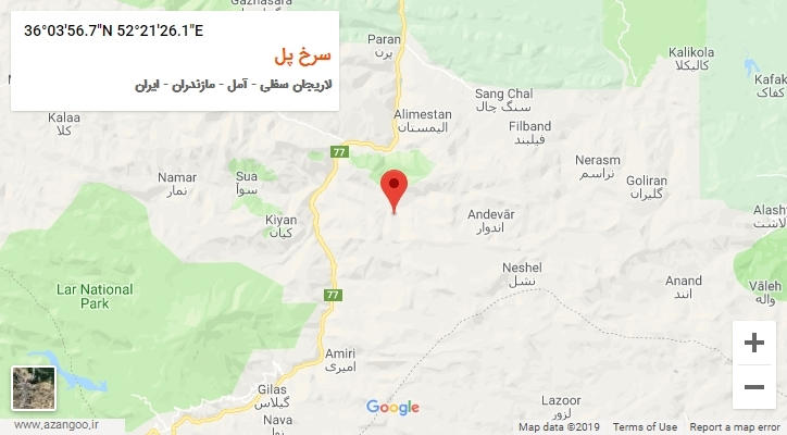روستای سرخ پل بر روی نقشه
