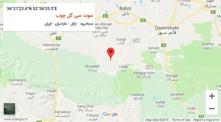 روستای سوت سی گل چوب بر روی نقشه