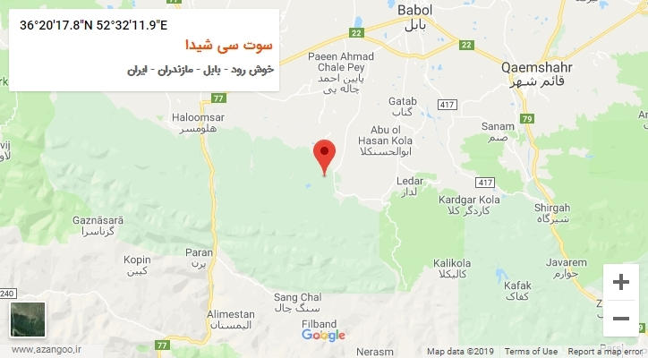روستای سوت سی شیدا بر روی نقشه