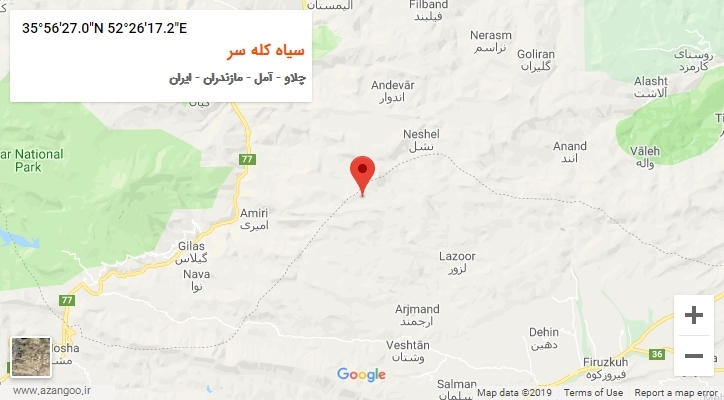 روستای سیاه کله سر بر روی نقشه