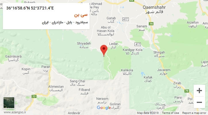 روستای سی بن بر روی نقشه