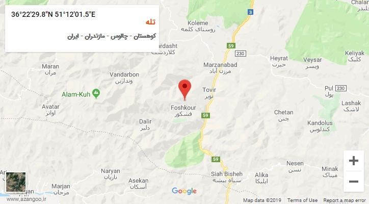 روستای تله بر روی نقشه