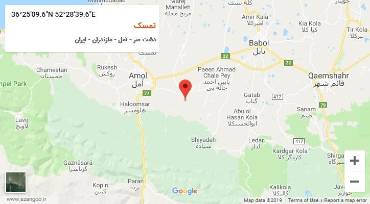 روستای تمسک بر روی نقشه