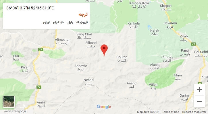 روستای ترجه بر روی نقشه