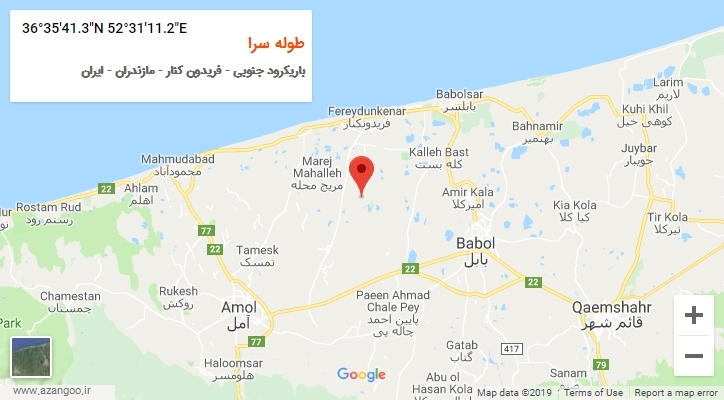 روستای طوله سرا بر روی نقشه