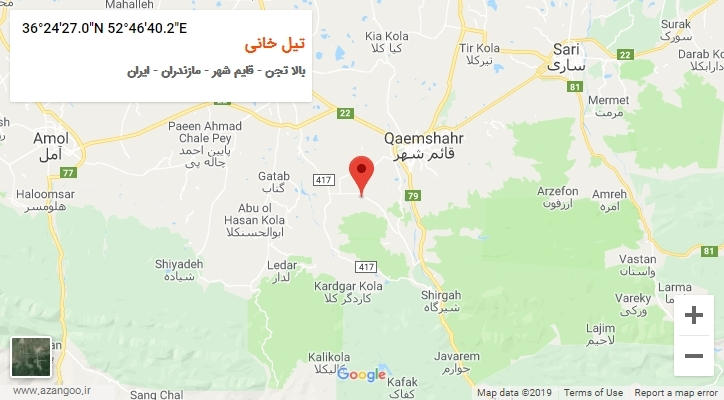 روستای تیل خانی بر روی نقشه