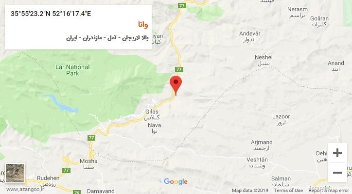 روستای وانا بر روی نقشه