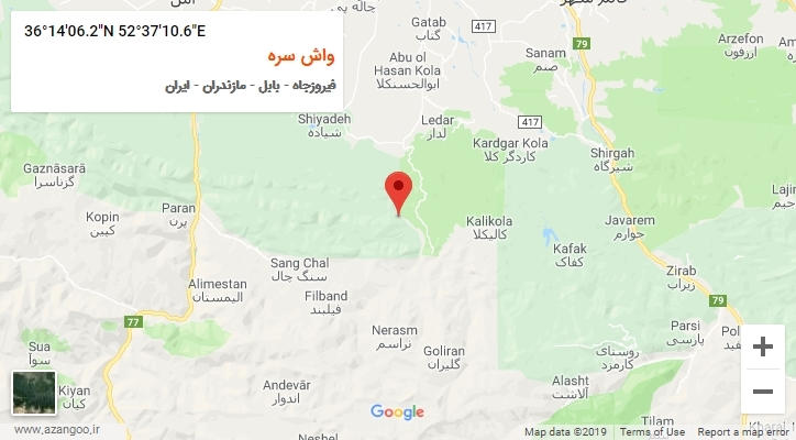 روستای واش سره بر روی نقشه
