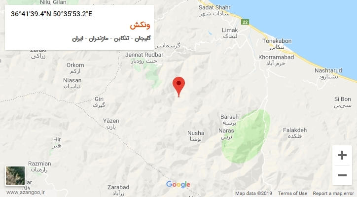 روستای ونکش بر روی نقشه