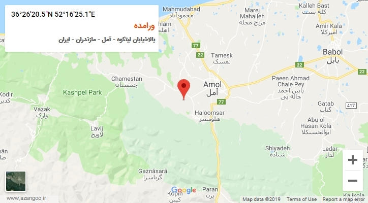 روستای ورامده بر روی نقشه