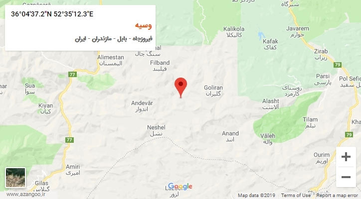 روستای وسیه بر روی نقشه