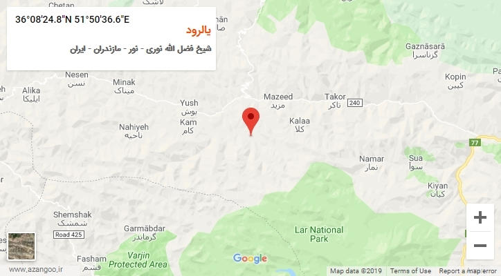 روستای یالرود بر روی نقشه