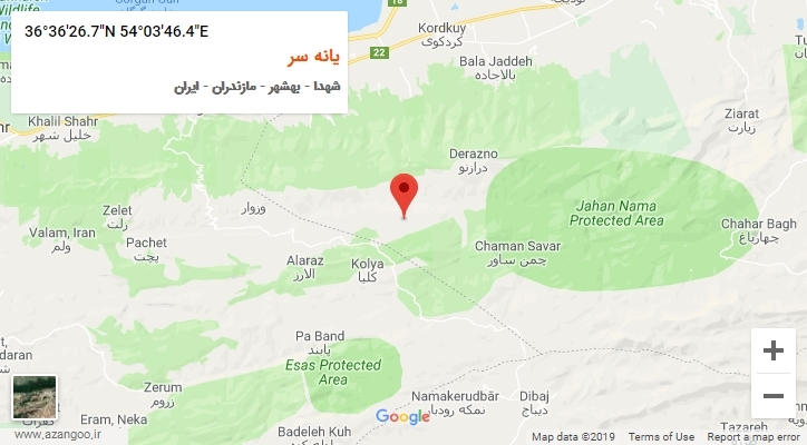 روستای یانه سر بر روی نقشه