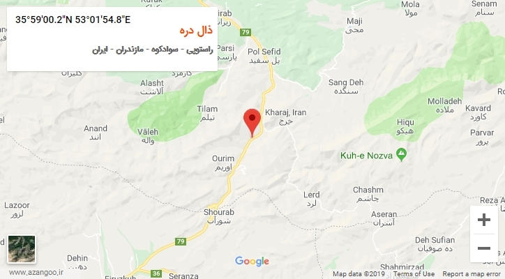 روستای ذال دره بر روی نقشه