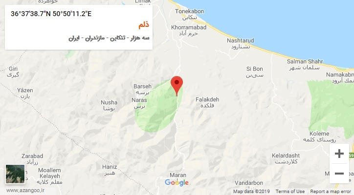 روستای ذلم بر روی نقشه